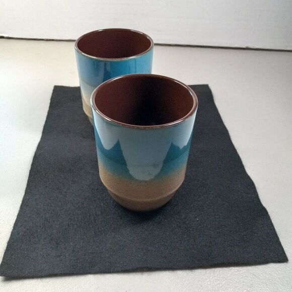 BW Boston Warehouse Blue/Tan glazed Mug - Picture 2 of 7